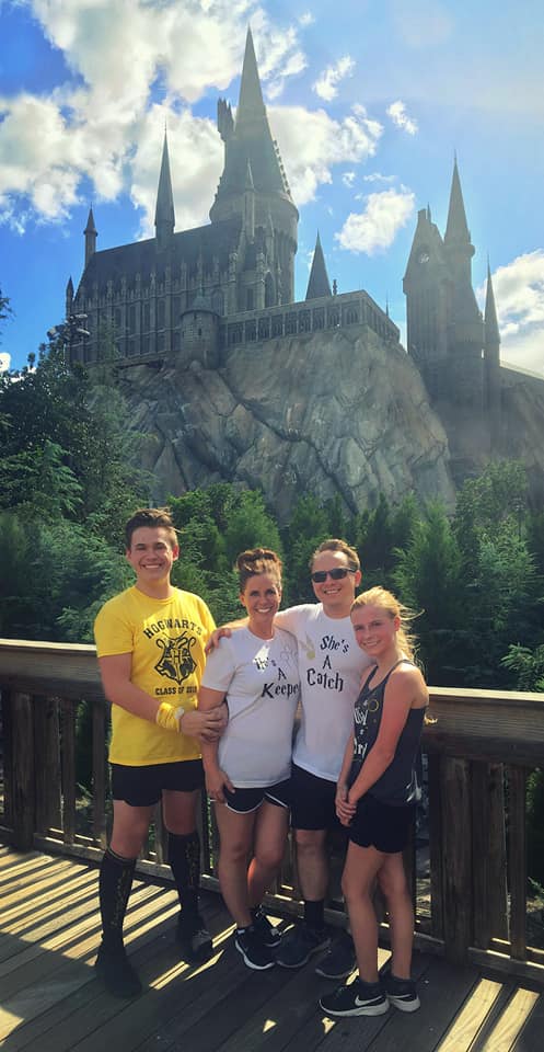 Allison's family traveling to Universal Studios in Orlando, Florida