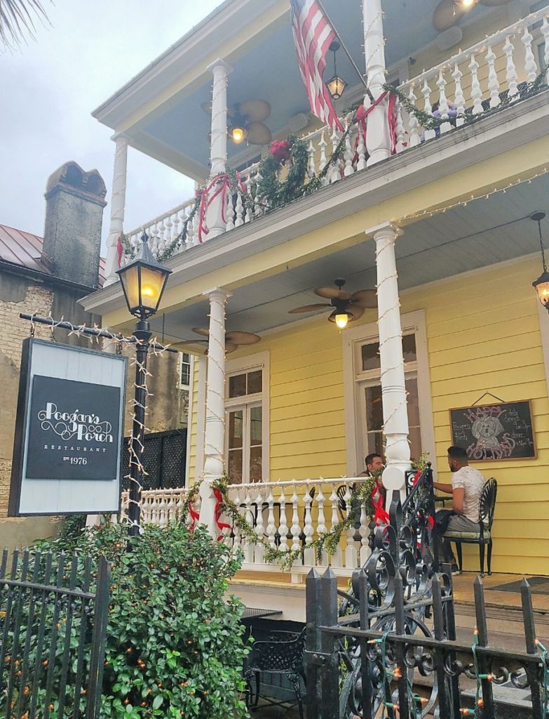 front porch of poogan's porch restaurant